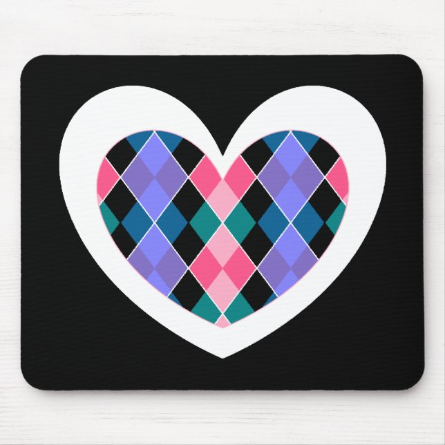 Argyle heart mouse mat (Front)