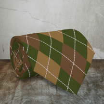 Argyle in Camo Colours - Green and Browns Diamond