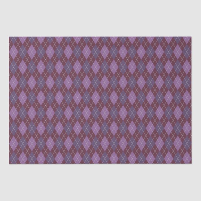 Argyle Knit Maroon and Purple Crafts & Decoupage Tissue Paper (Front)
