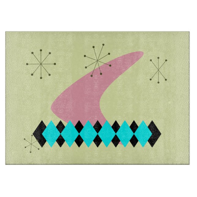 Argyle Mid Century Modern Cutting Board (Front)