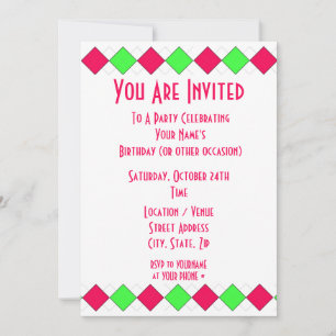 Argyle party invitation