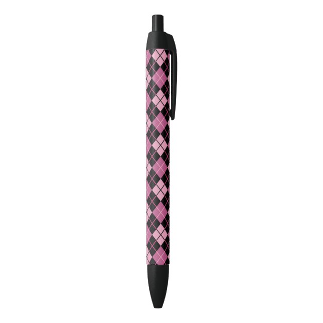 Argyle Pattern in Black and Pink Ink Pen (Bottom (Vertical))