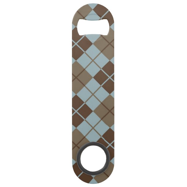Argyle Pattern in Blue and Taupe (Front)