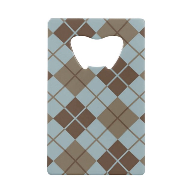 Argyle Pattern in Blue and Taupe (Front)