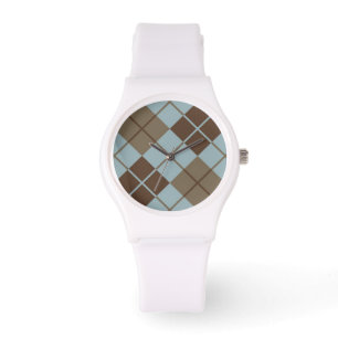 Argyle Pattern in Blue and Taupe Watch
