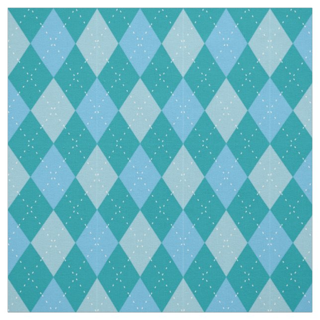 Argyle Pattern Ocean Colours Fabric (Swatch)
