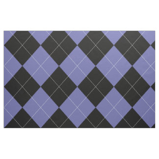 Argyle Pattern Periwinkle Blue Purple Black White Fabric