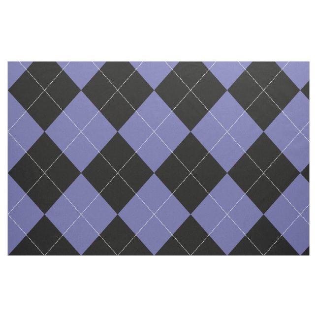 Argyle Pattern Periwinkle Blue Purple Black White  Fabric (Yard)