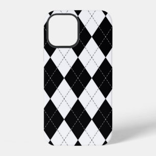 Argyle pattern seamless in black and white. Geomet iPhone 12 Case