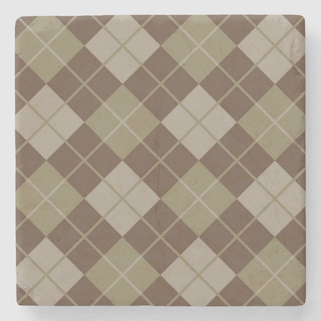 Argyle Pattern Stone Coaster (Front)