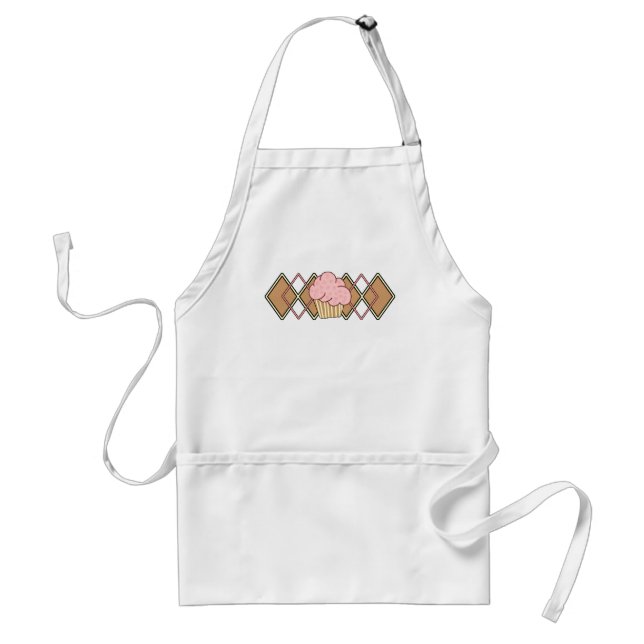 Argyle Pink Cupcake Standard Apron (Front)