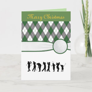 Argyle plaid Christmas card.. Holiday Card