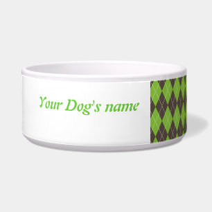 Argyle plaid Dog bowl