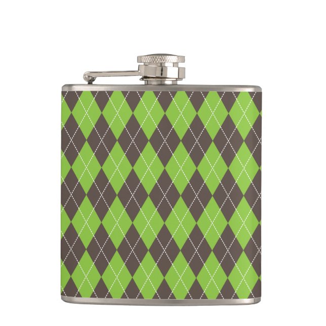 Argyle plaid flask (Front)