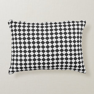 Argyle plaid. Scottish pattern in white and black Decorative Cushion