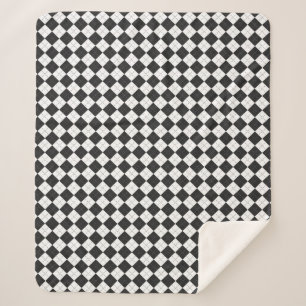 Argyle plaid. Scottish pattern in white and black Sherpa Blanket