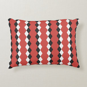 Argyle plaid. Scottish pattern in white, black an Decorative Cushion