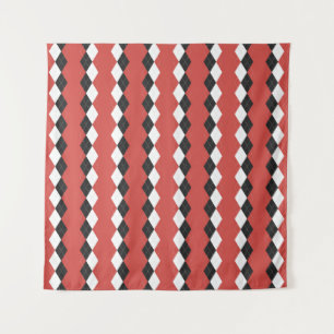 Argyle plaid. Scottish pattern in white, black an Tapestry