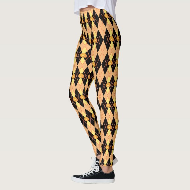 Argyle Pumpkin Leggings (Left)