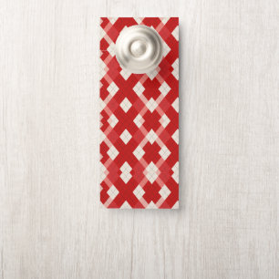 Argyle, red white pink Valentine's day Door Hanger