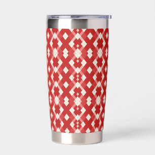 Argyle, red white pink Valentine's day  Insulated Tumbler