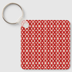 Argyle, red white pink Valentine's day Key Ring