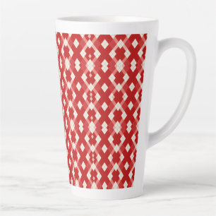 Argyle, red white pink Valentine's day  Latte Mug