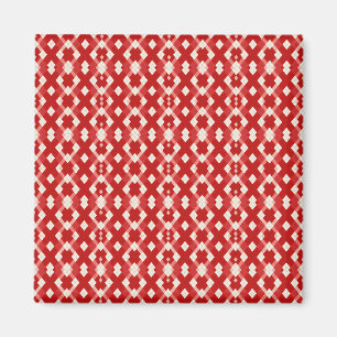 Argyle, red white pink Valentine's day Magnet