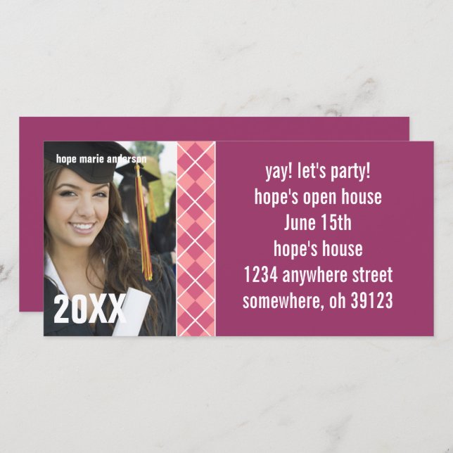 Argyle Senior Pictures 2010 Graduation Invitation (Front/Back)