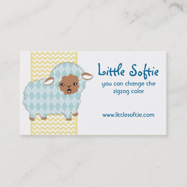 Argyle sheep lamb knitting crochet business card (Front)
