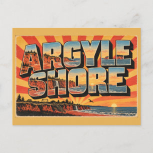 Argyle Shore PEI Red Cliffs Sand Beach Art Postcard