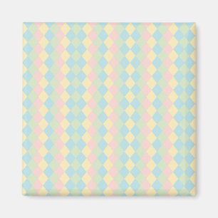 Argyle spring/Easter pastel colored pattern Magnet