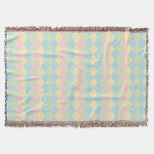 Argyle spring/Easter pastel coloured pattern Throw Blanket