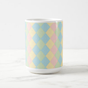 Argyle spring pastel colored pattern coffee mug