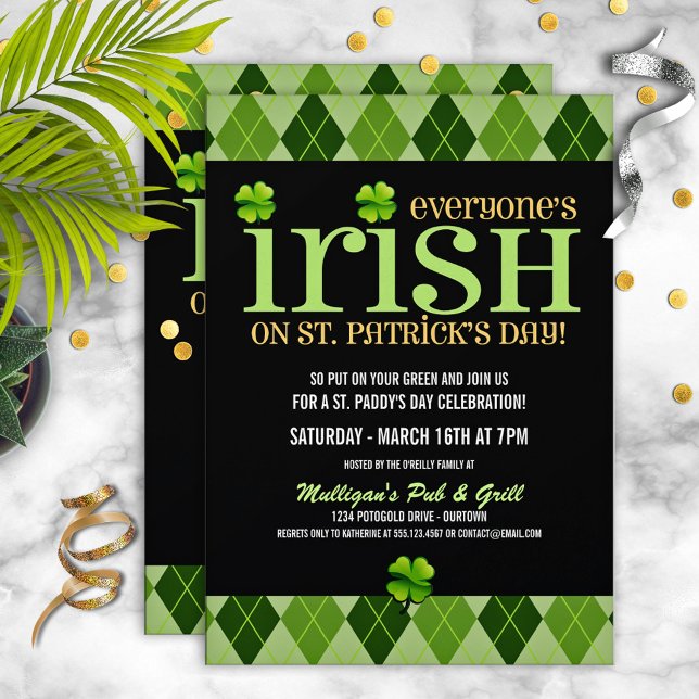 Argyle St. Patricks Day Party Invitations (Creator Uploaded)