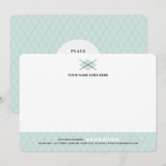Argyle Stationery Cards | Colours are Customisable (Front/Back)