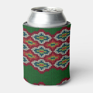 Argyle Sweater Texture Can Cooler