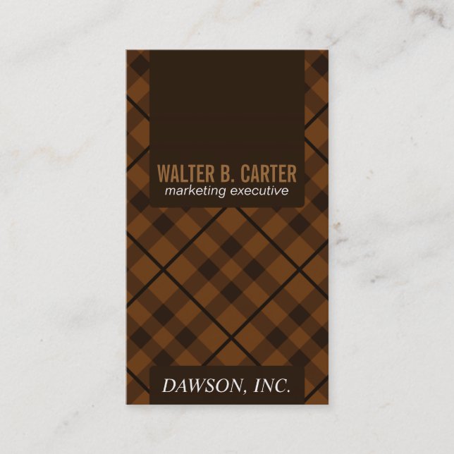 Argyle Vertical (Burnt Orange) Business Card (Front)