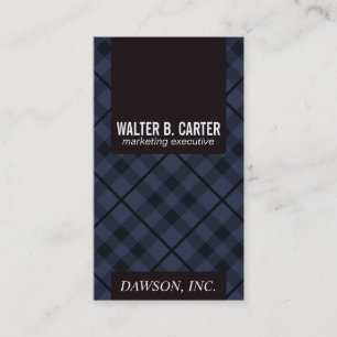Argyle Vertical (Deep Purple and Blue) Business Card