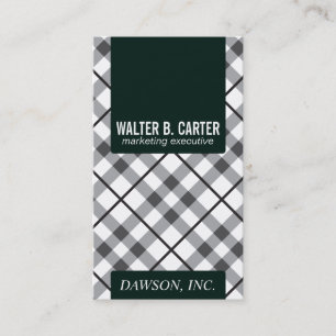 Argyle Vertical (Green) Business Card