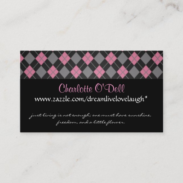 argyle; website marketing business card (Front)