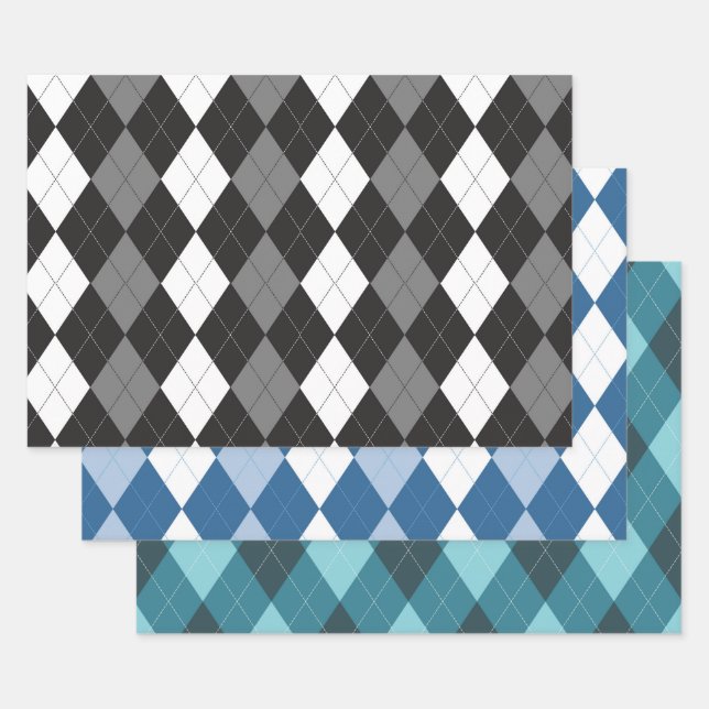Argyle Wrapping Paper Sheets (Set)