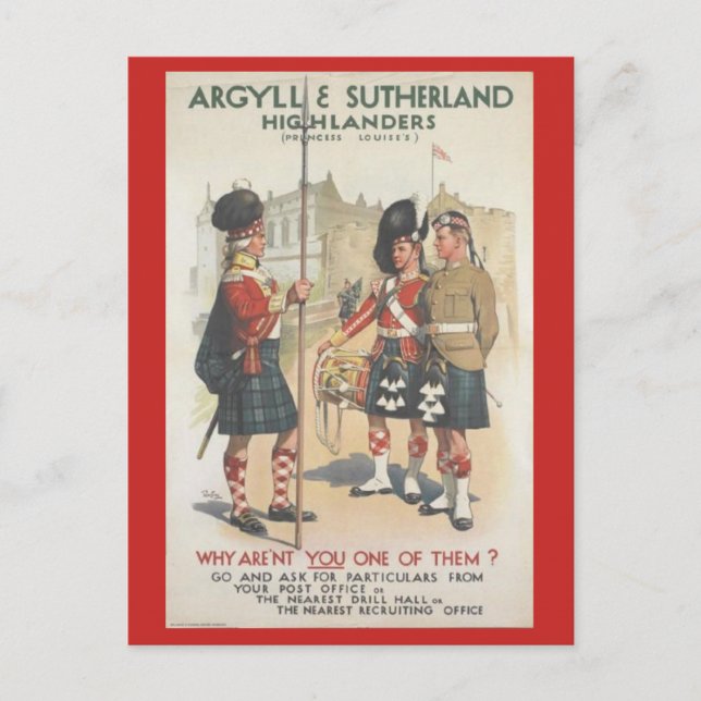 Argyll and Sutherland Highlanders Postcard (Front)