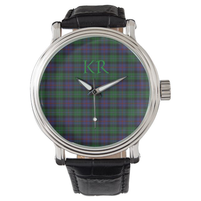 Argyll District Tartan with monogram / initials Watch (Front)