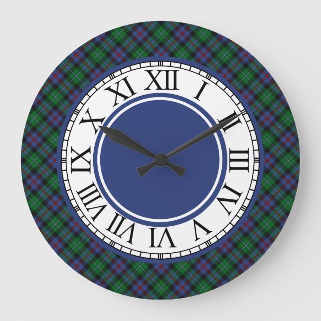 Argyll Scotland Tartan Border Large Clock (Front)