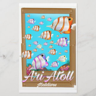 Ari Atoll Maldives travel poster Stationery