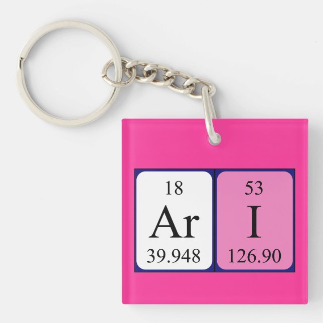 Ari periodic table name keyring (Front)