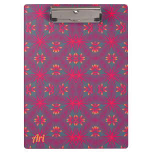 ARI ~ Pink, Purple, Yellow and Grey design Clipboard