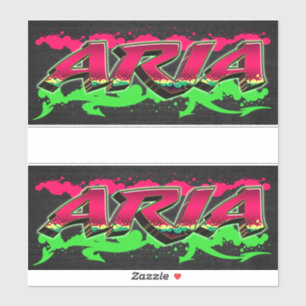 Aria First Name Graffiti Sticker