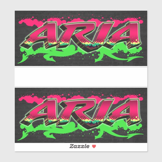 Aria First Name Graffiti Sticker (Sheet)